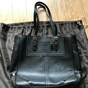 Coach Black Leather Tote
